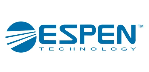 Espen Technology logo with blue text and a circular design to the left of the word "ESPEN.