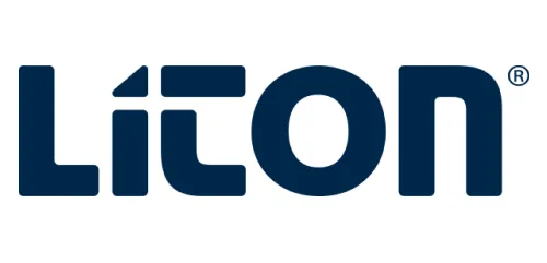 Liton logo in bold, dark blue letters with a stylized "i" and "t" design.