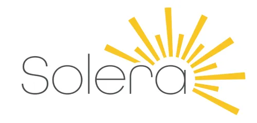 Solera logo with stylized yellow sun rays forming the shape of a sun over the last letter.