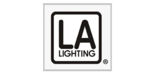 Black and white logo with "LA" above the word "Lighting" inside a square border.